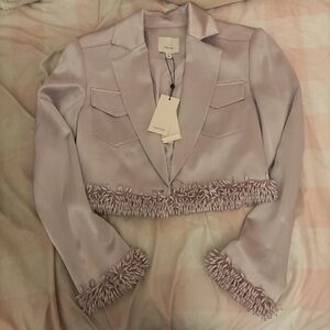 cinq à sept cropped satin blazer ♡ new with tags